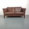 Vintage 2-Seater Brown Leather Sofa 1