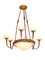 Lámpara de araña Art Déco de alabastro con tres brazos dobles, años 20, Imagen 1