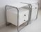 Mid-Century White Painted Side Tables with Tubular Steel Frames, Set of 2 2