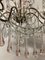 Lampadario vintage con perle in cristallo e gocce in vetro di Murano, Immagine 12