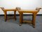 Vintage Italian Pearwood Benches, 1920s, Set of 2, Image 4