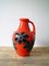Vase de Sol Rouge avec Fleurs Noires de Bay Keramik, 1960s 1