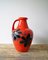 Red Floor Vase with Black Flowers from Bay Keramik, 1960s 3