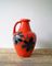 Red Floor Vase with Black Flowers from Bay Keramik, 1960s, Image 3