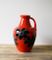 Red Floor Vase with Black Flowers from Bay Keramik, 1960s 9