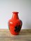 Rote Bodenvase mit schwarzen Blumen von Bay Keramik, 1960er 4