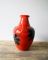 Red Floor Vase with Black Flowers from Bay Keramik, 1960s, Image 2