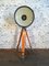 Vintage Grey Factory Spotlight with Wooden Tripod Base, Image 5