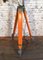 Vintage Grey Factory Spotlight with Wooden Tripod Base 3