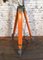 Vintage Grey Factory Spotlight with Wooden Tripod Base, Image 3