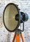 Vintage Grey Factory Spotlight with Wooden Tripod Base, Image 6