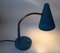 Dänische blaue Tischlampe von E. S. Horn, 1950er 2
