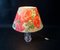 French Table Lamp with Glass Stand and Floral Shade, 1950s 9