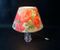 French Table Lamp with Glass Stand and Floral Shade, 1950s, Image 9