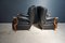 Club chair Chesterfield in similpelle nera, Francia, anni '40, set di 2, Immagine 7