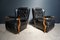 French Black Leatherette Chesterfield Club Chairs, 1940s, Set of 2, Image 1