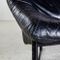 Juego de sofá vintage de cuero negro, años 80, Imagen 14