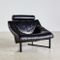 Juego de sofá vintage de cuero negro, años 80, Imagen 3