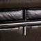 Juego de sofá vintage de cuero negro, años 80, Imagen 12