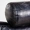 Juego de sofá vintage de cuero negro, años 80, Imagen 10