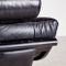 Juego de sofá vintage de cuero negro, años 80, Imagen 11