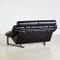 Schwarzes vintage Leder Sofa Set, 1980er 7