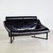 Vintage Black Leather Sofa Set, 1980s 2