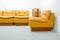 Mid-Century Deep Yellow Leather Modular Sofa Set from Dreipunkt, 1970s, Set of 5 9