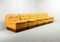 Mid-Century Deep Yellow Leather Modular Sofa Set from Dreipunkt, 1970s, Set of 5 5