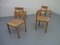 Danish Oak & Papercord Dining Set, 1960s, Set of 5 5