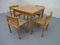 Danish Oak & Papercord Dining Set, 1960s, Set of 5 1