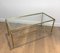 French Brass Coffee Table With Glass Top, 1940s 3