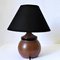 Ceramic and Leather Table Lamp by Gabriel Hamm, 1980s 5