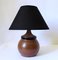 Ceramic and Leather Table Lamp by Gabriel Hamm, 1980s 1
