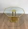 French Octagonal Brass and Glass Coffee Table, 1970s 2