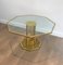French Octagonal Brass and Glass Coffee Table, 1970s 7