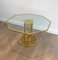 French Octagonal Brass and Glass Coffee Table, 1970s, Image 7