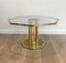 French Octagonal Brass and Glass Coffee Table, 1970s, Image 3