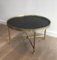 French Neoclassical Style Round Coffee Table with Faux-Leather Top from Maison Jansen, 1940s 8