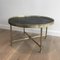 French Neoclassical Style Round Coffee Table with Faux-Leather Top from Maison Jansen, 1940s, Image 3