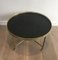 French Neoclassical Style Round Coffee Table with Faux-Leather Top from Maison Jansen, 1940s 2