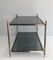 Neoclassical Style Silvered Coffee Table with Blue Smoked Glass, 1940s, Image 3