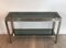 Brushed Steel Console Table with Glass Top by Guy Lefèvre for Maison Jansen, 1970s 2