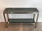 Brushed Steel Console Table with Glass Top by Guy Lefèvre for Maison Jansen, 1970s, Image 2