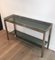 Brushed Steel Console Table with Glass Top by Guy Lefèvre for Maison Jansen, 1970s 8