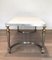 Brushed Steel & Brass Coffee Table with Marble Top, 1940s 5