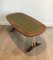 Table Basse Style Néoclassique en Bois, Laiton et Cuir, 1940s 4