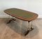 Neoclassical Style Wood, Brass & Leather Coffee Table, 1940s, Image 8