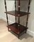 Neoclassical Mahogany, Leather & Brass Shelving Unit, 1950s 4