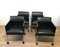 Black Lacquer & Leather Armchairs on Casters from Rosenthal, 1970s, Set of 4 4